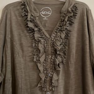 Inc blouse,Olive,dark green,size 2X